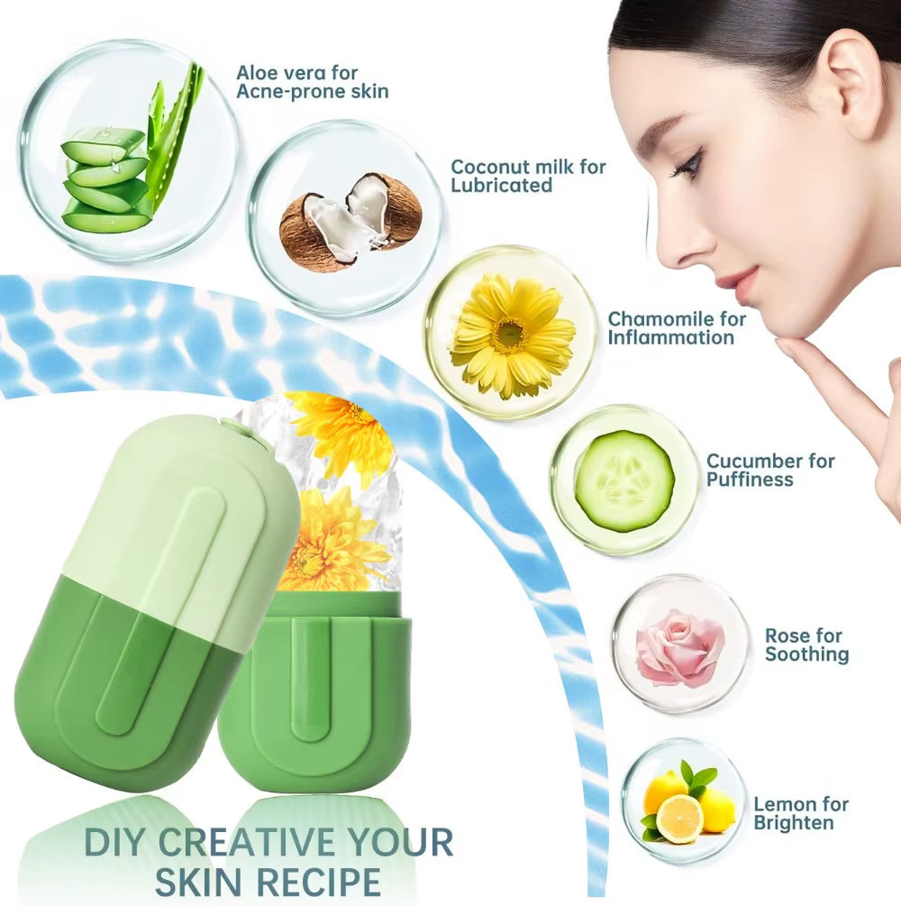 Ice Roller for Face Silicone Face Lifting Contouring Tools Ice Cube Roller Neck Eye Facial Massager Beauty Hielo Skin Care Tools